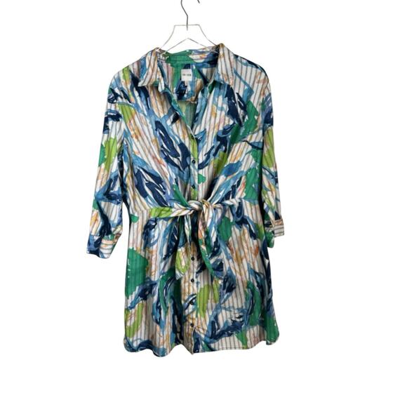 NIC+ZOE Scribble Vines Dress Green‎ Multi L71224 Womens Clothing Size XXL Tunic - Picture 4 of 11